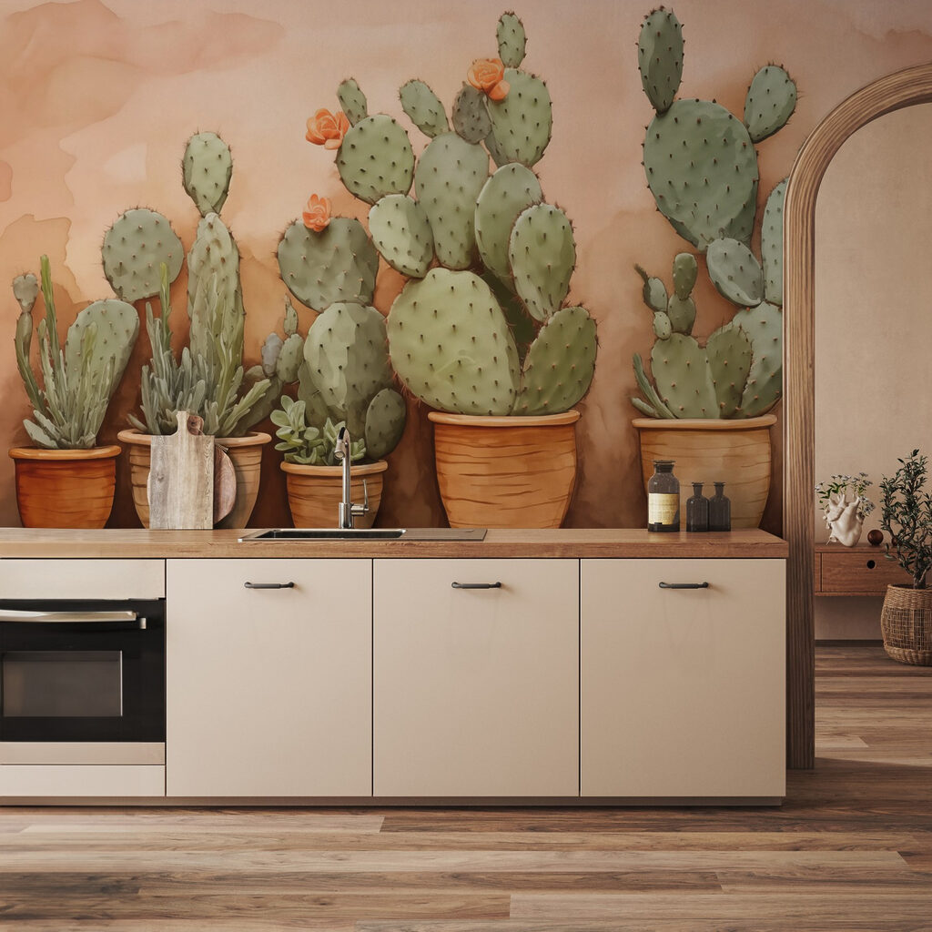 Group of cactus in pots Group of cactus in pots