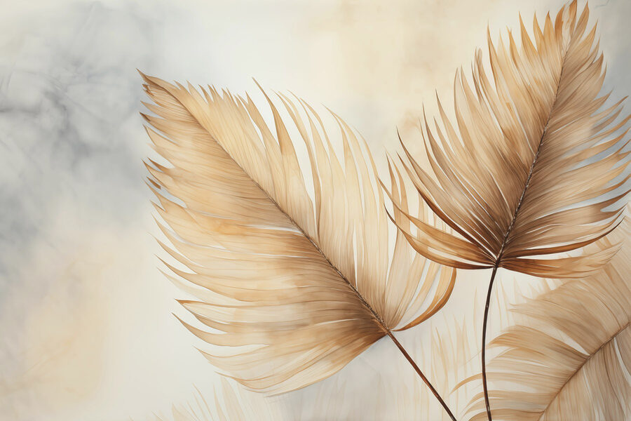 Feuilles délicates aux teintes douces