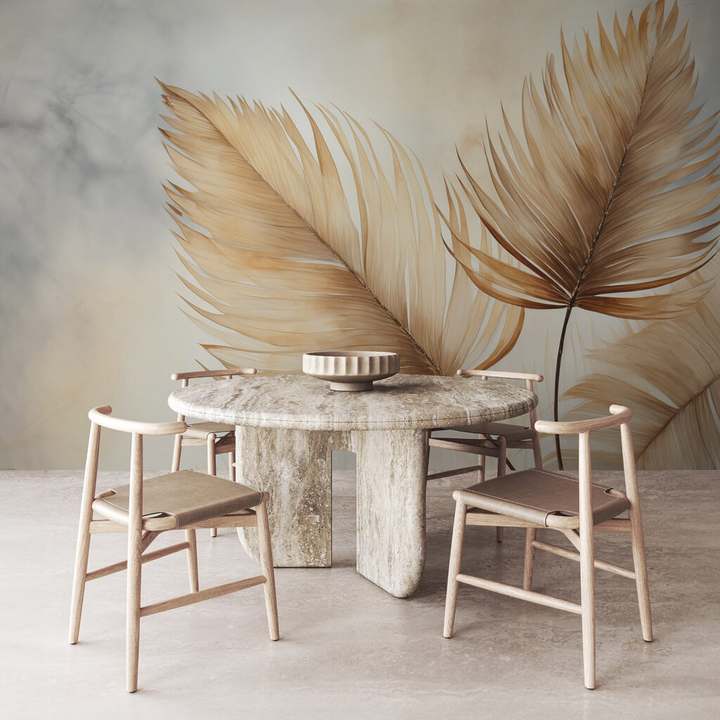 Delicate leaves in soft hues