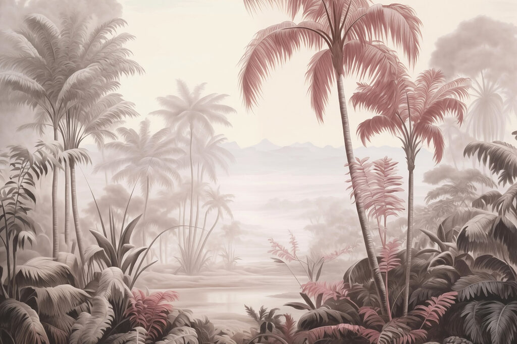 Paysage avec palmiers et montagnes Paysage avec palmiers et montagnes