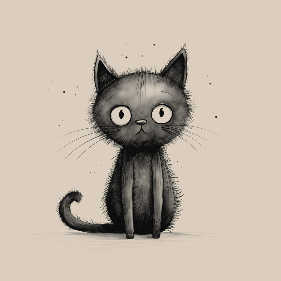 Chat noir aux grands yeux Chat noir aux grands yeux