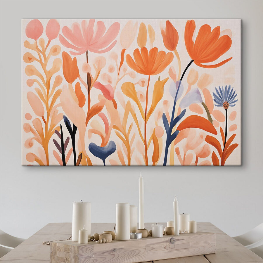 Peinture de fleurs et de feuilles