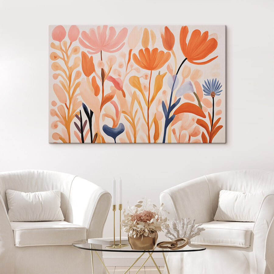 Peinture de fleurs et de feuilles