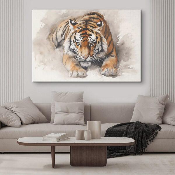 Aquarelle d'un tigre couché Aquarelle d'un tigre couché