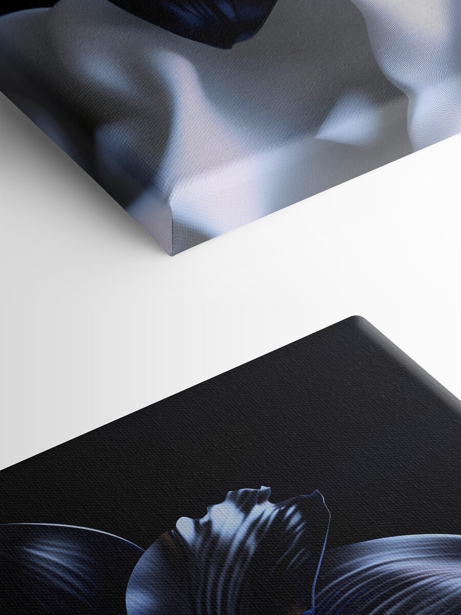 Fleur noire sur un tissu blanc