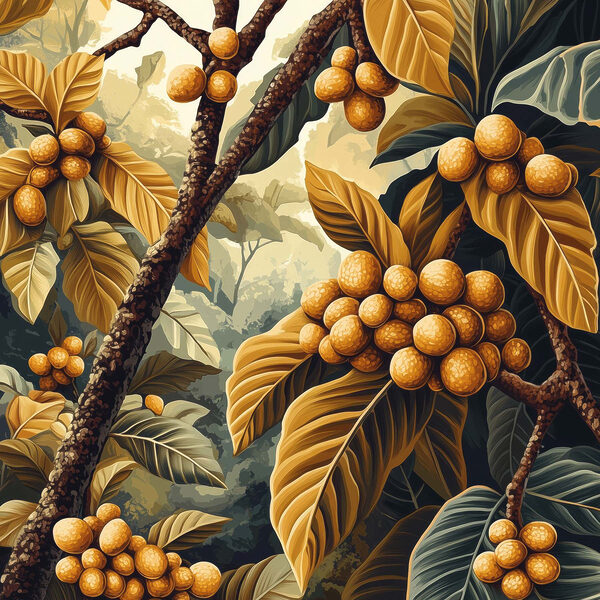 Peinture d'un arbre avec des fruits Peinture d'un arbre avec des fruits