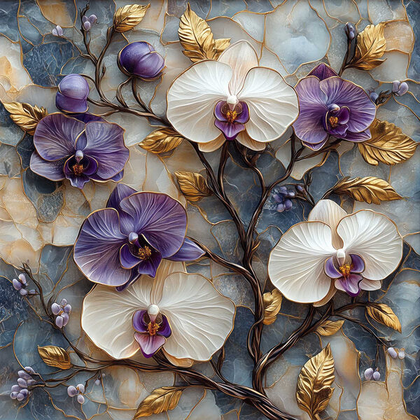 Fleurs délicates sur fond texturé Fleurs délicates sur fond texturé