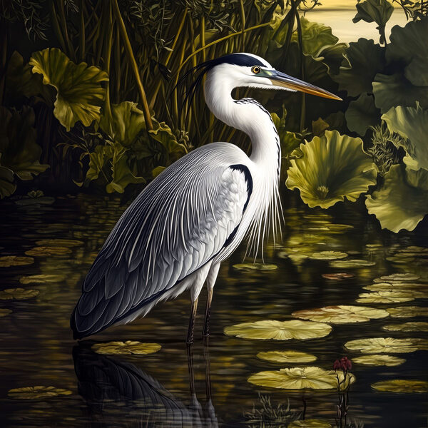 Oiseau debout dans l'eau Oiseau debout dans l'eau