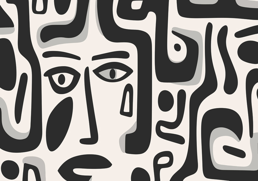 Black and white pattern with different shapes