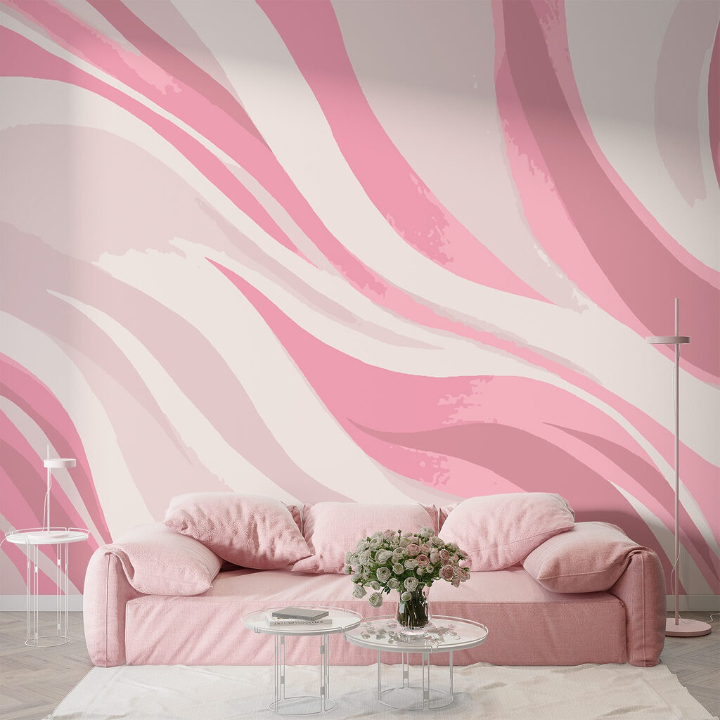 Pink and white swirls