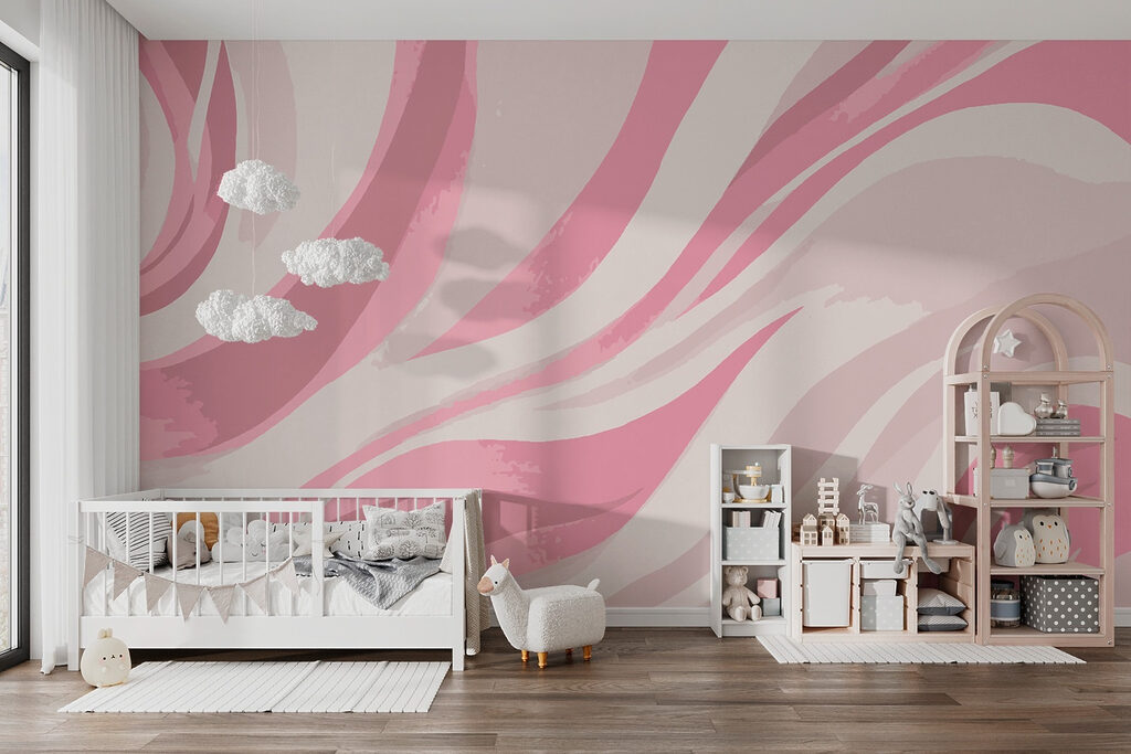 Pink and white swirls