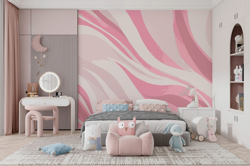 Pink and white swirls