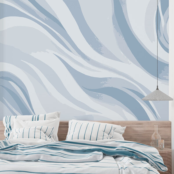 Motif ondulé blanc et bleu Motif ondulé blanc et bleu
