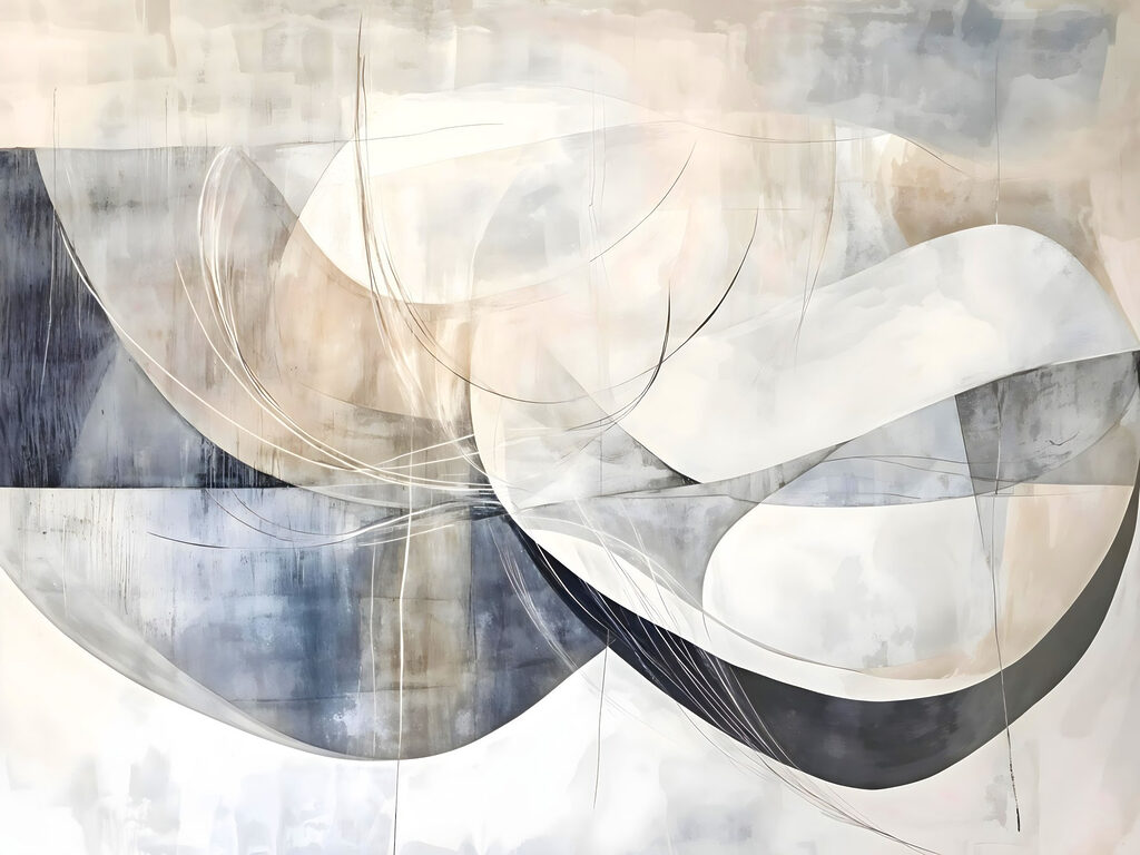 Peinture d'un art blanc et gris Peinture d'un art blanc et gris