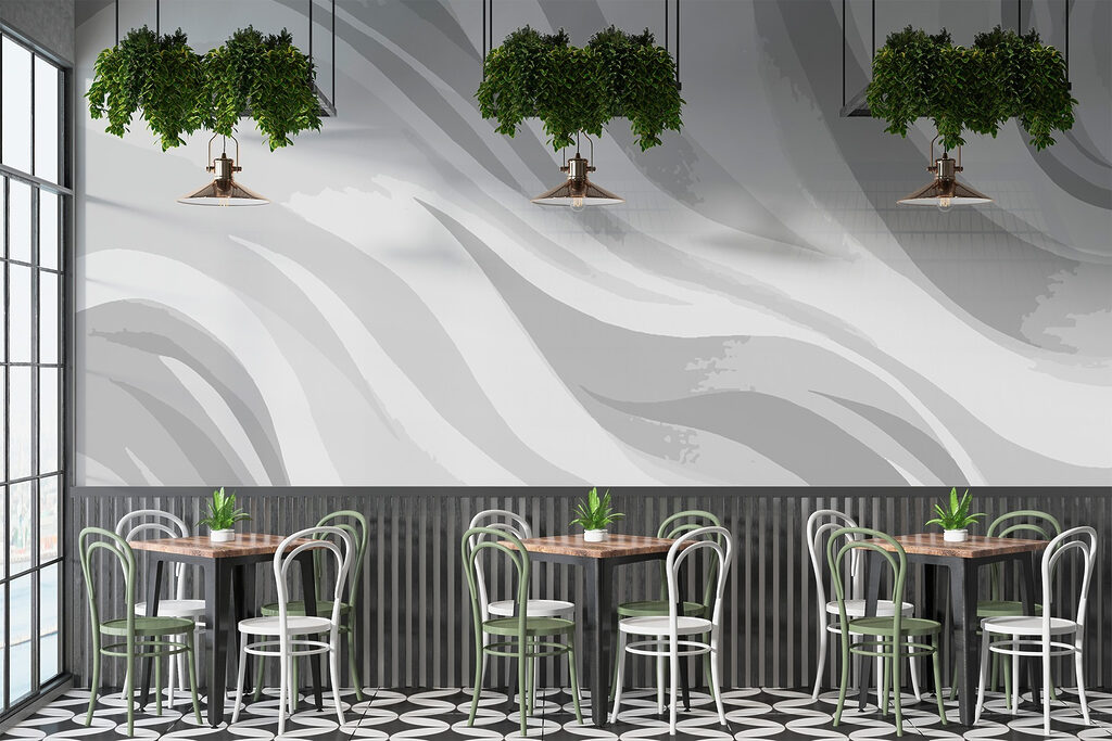 White and grey wavy background White and grey wavy background