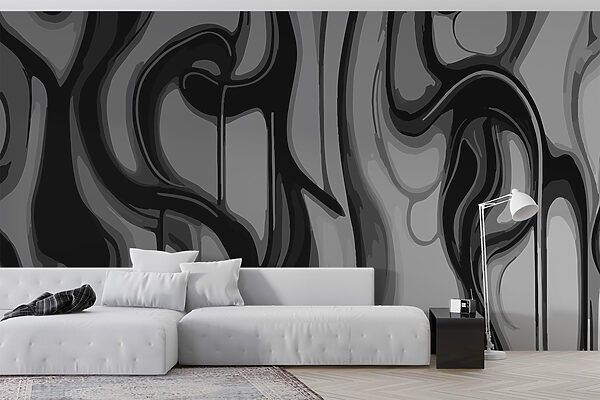 Image en noir et blanc d'un motif tourbillonnant Image en noir et blanc d'un motif tourbillonnant