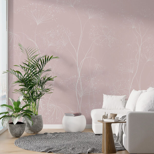 Fleurs blanches sur fond rose Fleurs blanches sur fond rose