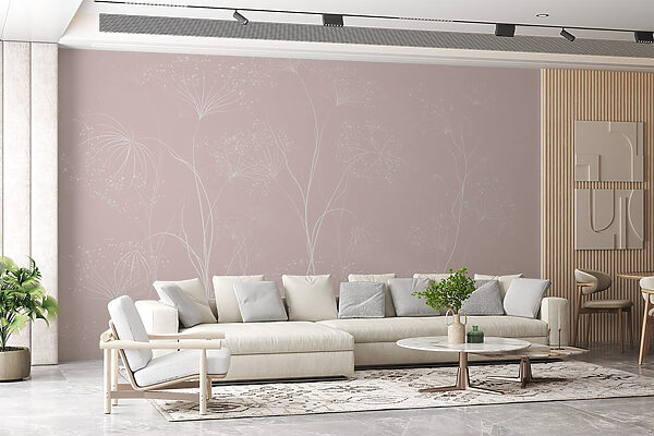 Fleurs blanches sur fond rose Fleurs blanches sur fond rose