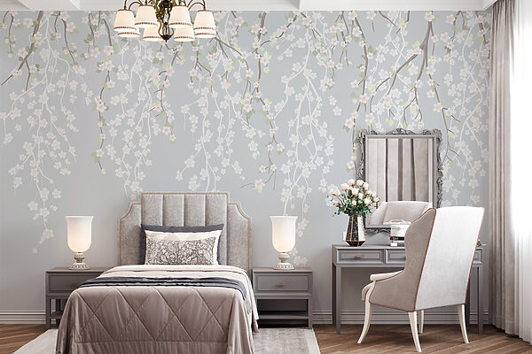 Fleurs blanches sur une branche d'arbre Fleurs blanches sur une branche d'arbre