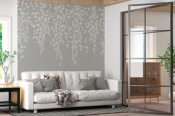 White flowers on a tree branch