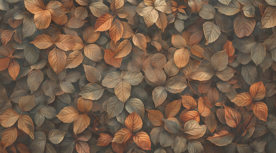 Groupe de feuilles brunes
