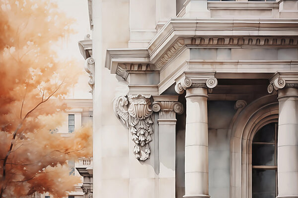 Bâtiment avec colonnes et fenêtre Bâtiment avec colonnes et fenêtre