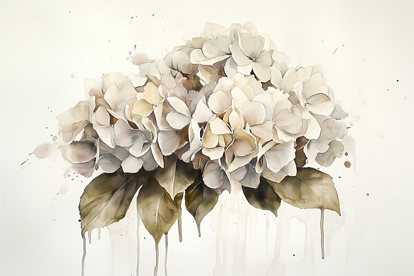 Peinture d'un bouquet de fleurs blanches Peinture d'un bouquet de fleurs blanches