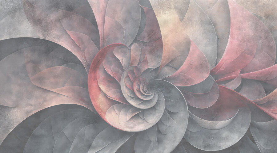 Spirale de feuilles et de pétales