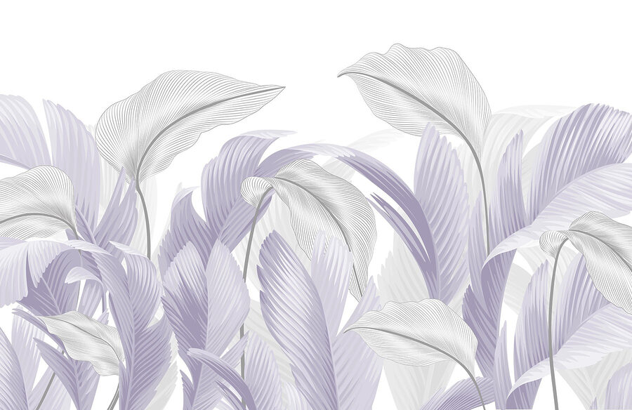 Feuilles douces et pastel dans de légers tourbillons