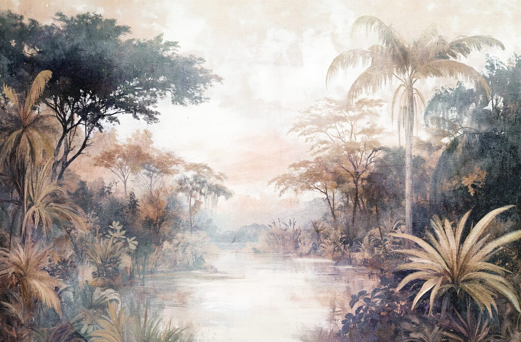 Rivière avec arbres et plantes Rivière avec arbres et plantes