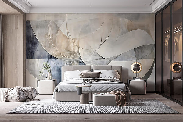 Peinture d'un art blanc et gris Peinture d'un art blanc et gris
