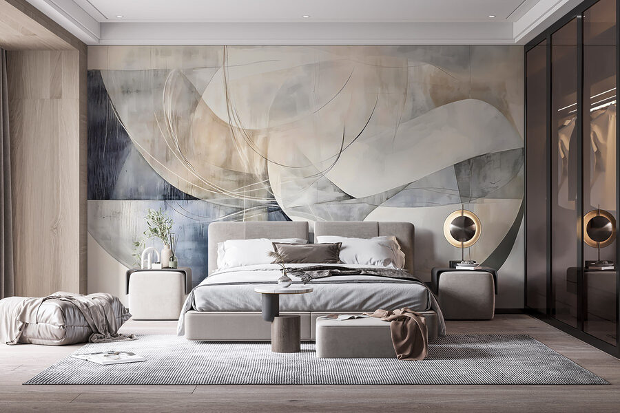 Peinture d'un art blanc et gris
