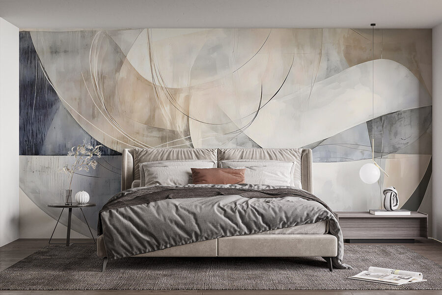 Peinture d'un art blanc et gris