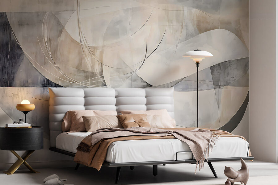 Peinture d'un art blanc et gris