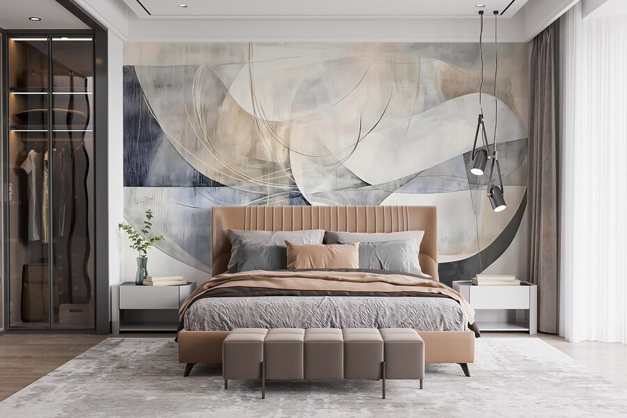 Peinture d'un art blanc et gris
