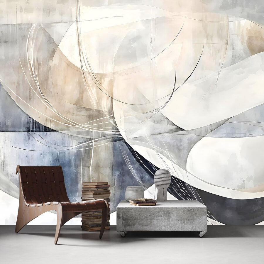 Peinture d'un art blanc et gris