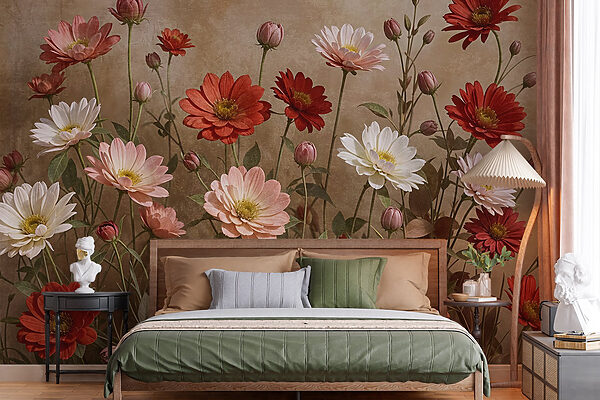 Groupe de fleurs sur tiges Groupe de fleurs sur tiges