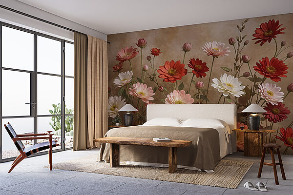 Groupe de fleurs sur tiges Groupe de fleurs sur tiges