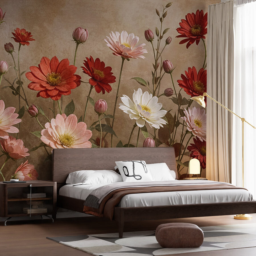 Groupe de fleurs sur tiges