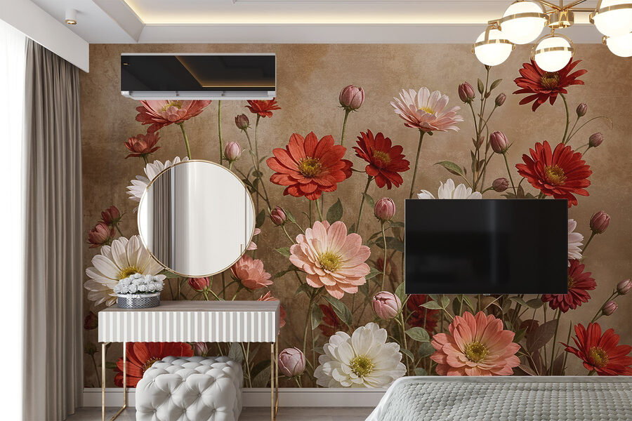 Groupe de fleurs sur tiges