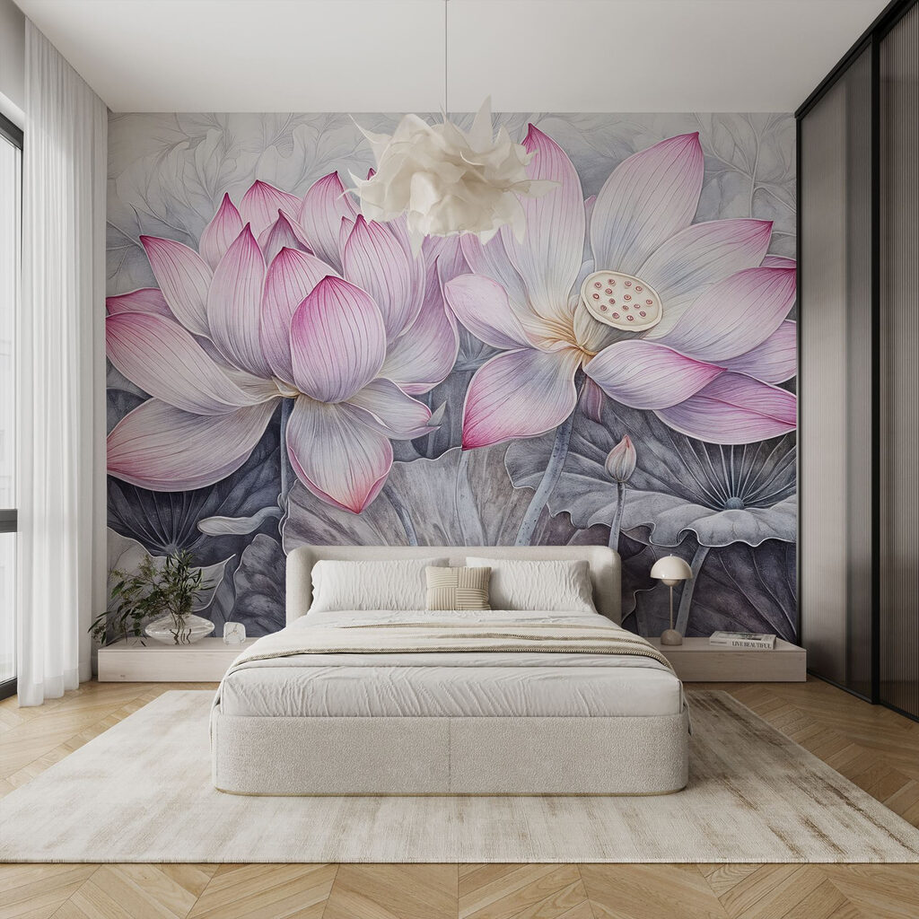 Painting of pink flowers Painting of pink flowers