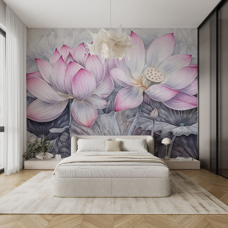 Peinture de fleurs roses