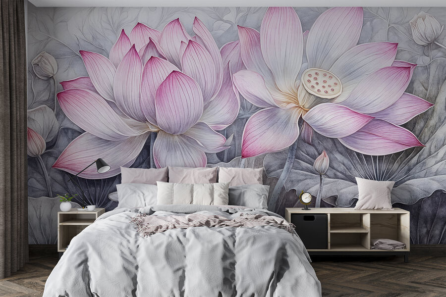 Peinture de fleurs roses