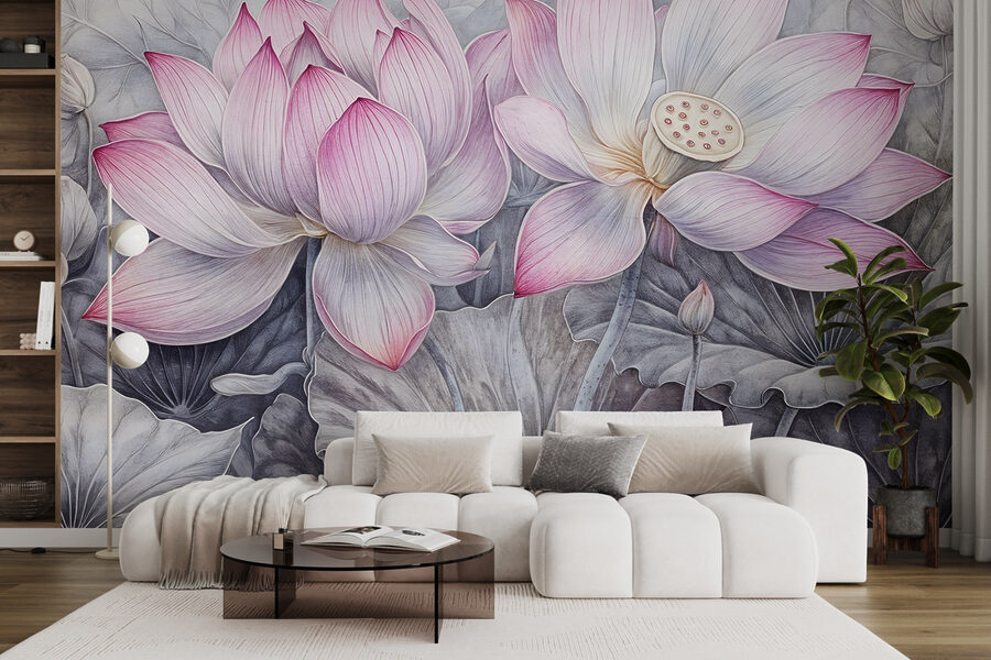 Peinture de fleurs roses