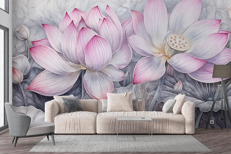 Peinture de fleurs roses