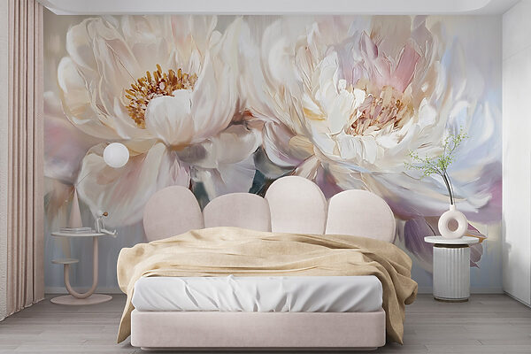 Peinture de fleurs sur fond blanc Peinture de fleurs sur fond blanc