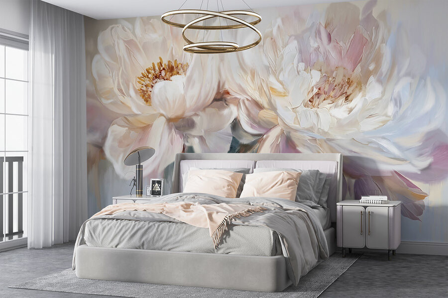 Peinture de fleurs sur fond blanc