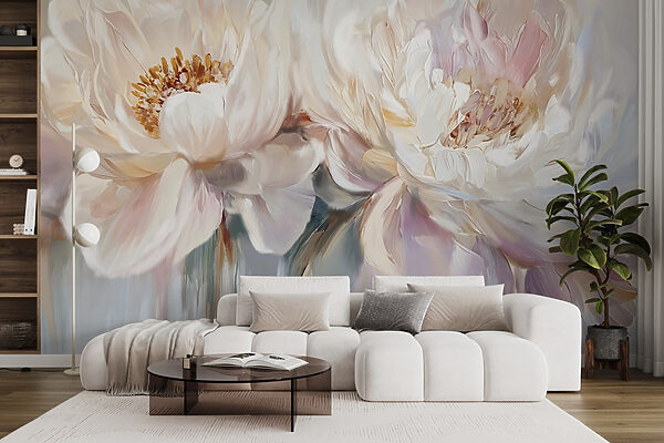Peinture de fleurs sur fond blanc Peinture de fleurs sur fond blanc