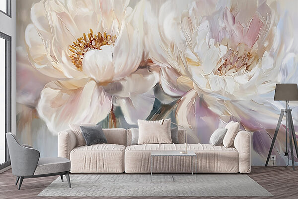 Peinture de fleurs sur fond blanc Peinture de fleurs sur fond blanc