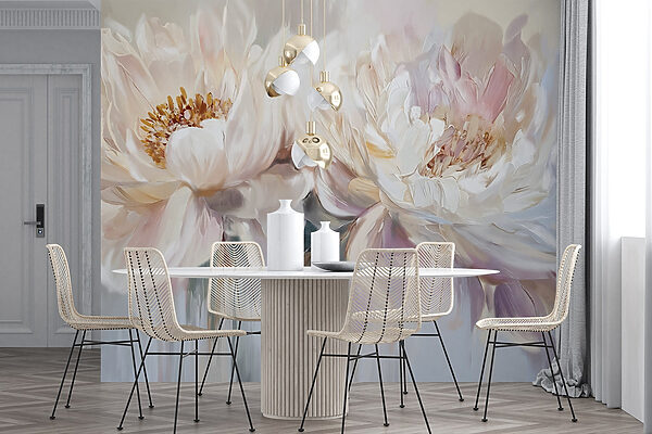 Peinture de fleurs sur fond blanc Peinture de fleurs sur fond blanc